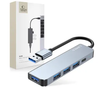 Hub USB Tech-Protect V0 5w1 USB-A USB-C Szary