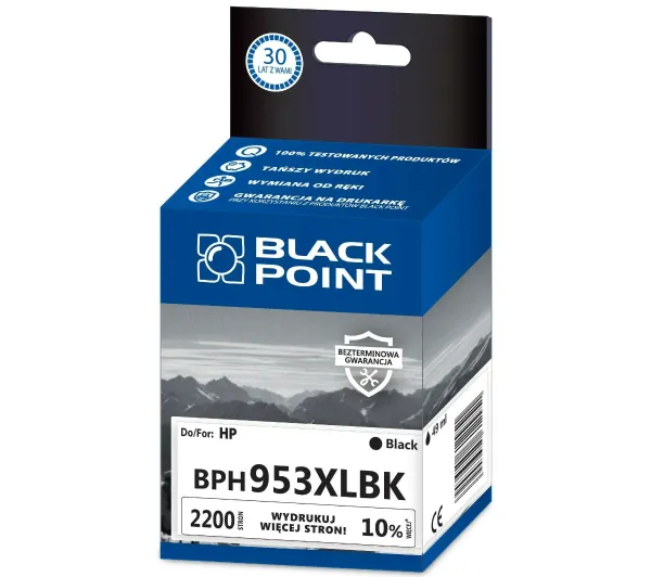 Black Point BPH953XLBK (zamiennik L0S70AE nr 953XL) Czarny 49 ml