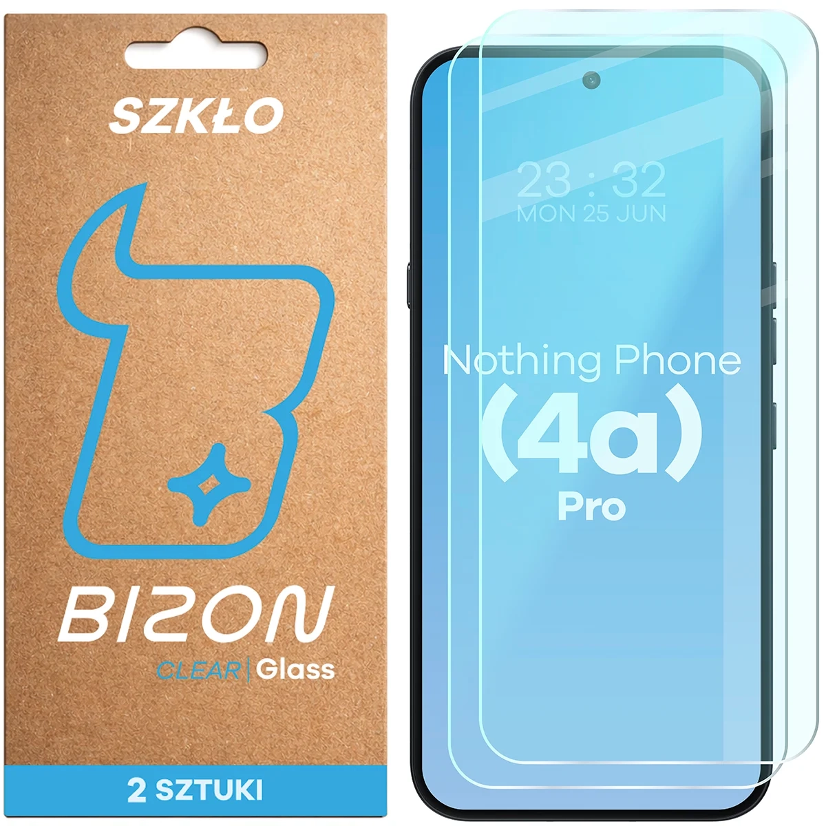 Szkło hartowane Bizon na ekran Glass Clear Duo do Nothing Phone 4a Pro 2 sztuki