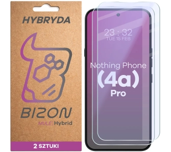 Szkło hybrydowe Bizon elastyczne Hybrid Mule Duo do Nothing Phone 4a Pro 2 sztuki