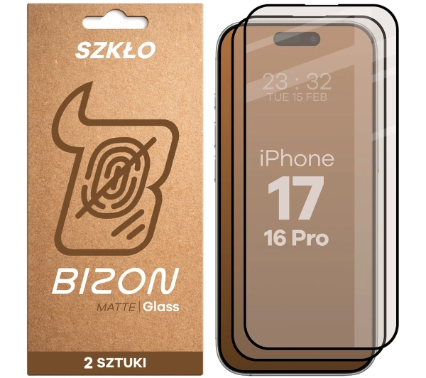 Bizon matowe Glass Matte Duo do iPhone 16 Pro / 17 2 sztuki