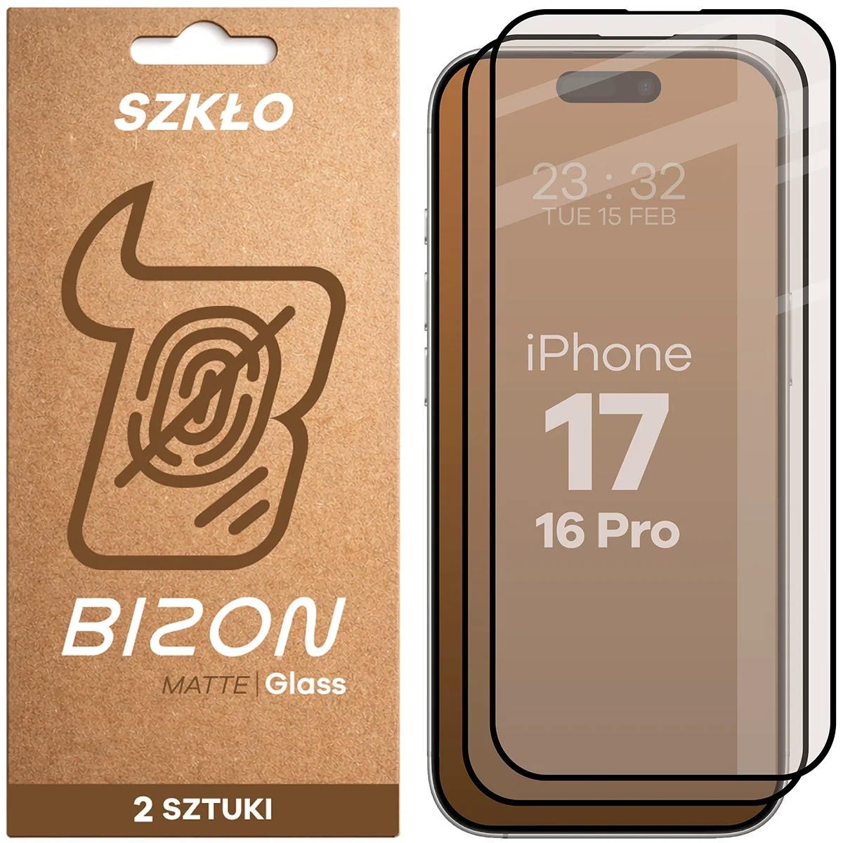 Szkło hartowane Bizon matowe Glass Matte Duo do iPhone 16 Pro / 17 2 sztuki