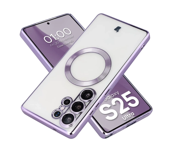 Bizon Case GuardO do Galaxy S25 Ultra Liliowy