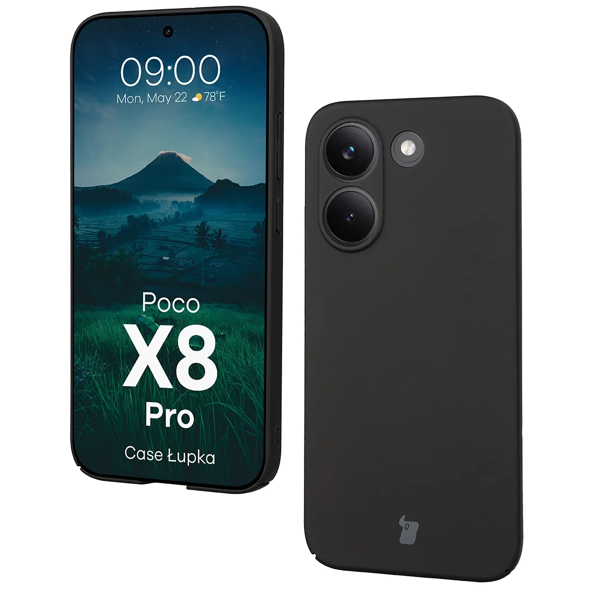 Etui Bizon Case Łupka do Xiaomi POCO X8 Pro Czarny