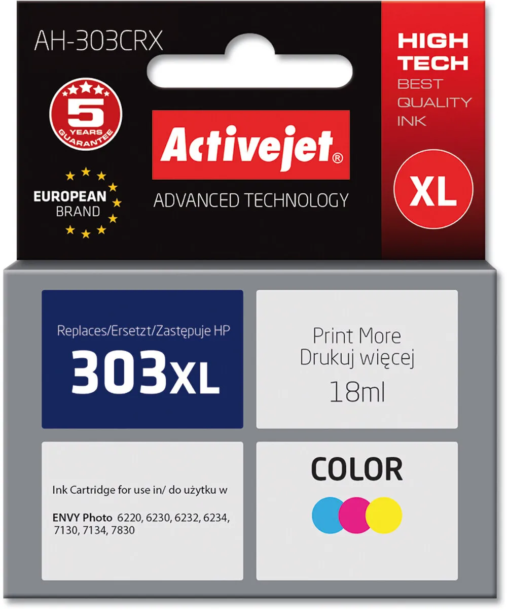 Tusz ActiveJet AH-303CRX (zamiennik 303XL) Kolor 18 ml