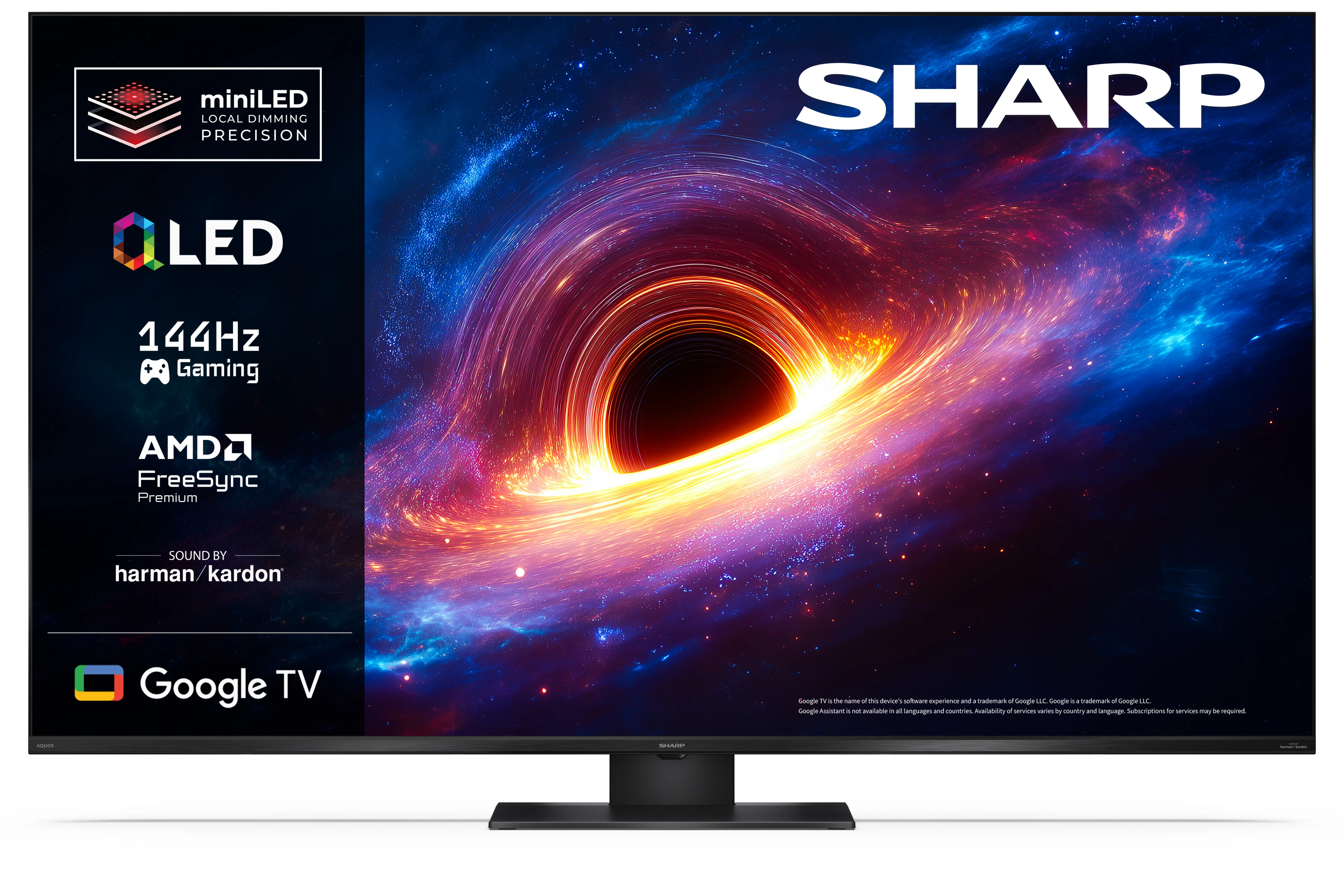 Telewizor Sharp 65JT8765E 65" QLED Mini LED 144Hz Google TV Funkcje AI Dolby Vision IQ Dolby Atmos DTS X HDMI 2.1 DVB-T2
