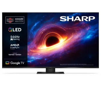 Telewizor Sharp 65JT8765E 65" QLED Mini LED 144Hz Google TV Funkcje AI Dolby Vision IQ Dolby Atmos DTS X HDMI 2.1 DVB-T2