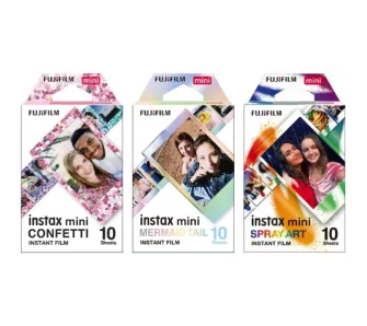 Wkład do aparatu Fujifilm Instax Mini Deco Bundle 26 Confetti,Mermaid Tail,Spray Art 3x10 szt