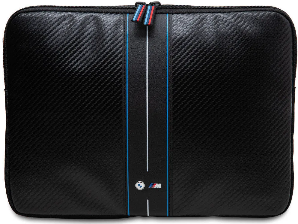 Etui na laptop BMW Carbon Blue Stripes 14" Czarny
