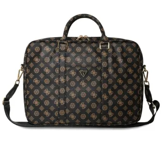 Torba na laptopa Guess 4G Peony Front Pocket Zipper Triangle Logo 16" Czarny