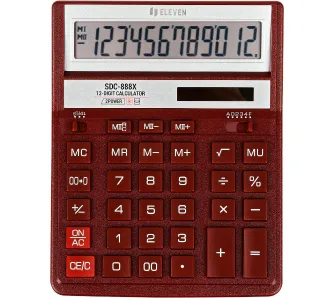 Kalkulator Eleven SDC888XRDE Czerwony