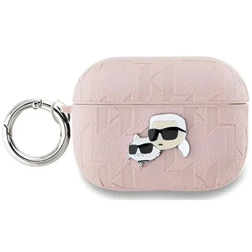 Etui na słuchawki Karl Lagerfeld Monogram Karl & Choupette Head do Apple AirPods Pro 2 Różowy