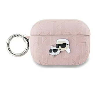 Etui na słuchawki Karl Lagerfeld Monogram Karl & Choupette Head do Apple AirPods Pro 2 Różowy