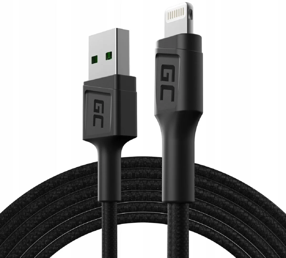 Kabel Green Cell KABGC18 USB-A do Lightning 2m Czarny