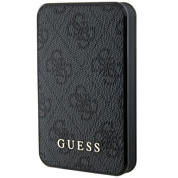 Powerbank Guess 4G Leather Metal Logo 5000 mAh 15W Czarny