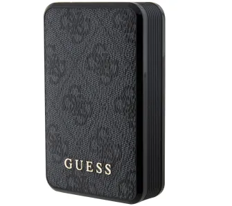 Powerbank Guess 4G Leather Metal Logo 10000 mAh 18W Czarny