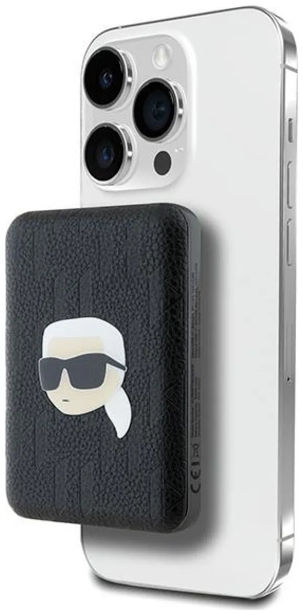 Powerbank Karl Lagerfeld Karl Head Pin MagSafe 5000mAh 15W Czarny