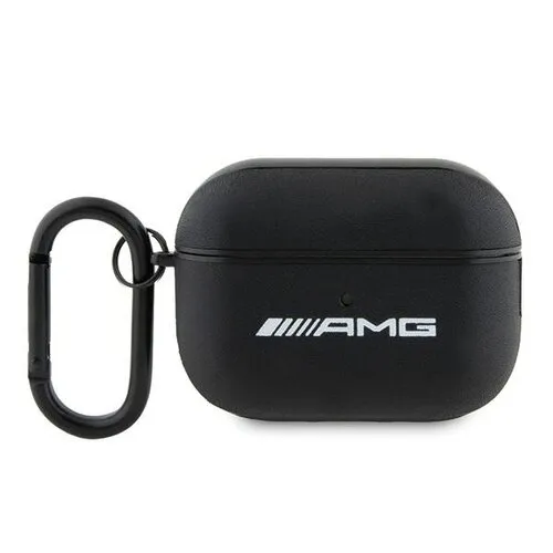 Etui na słuchawki AMG Leather White Logo do Apple AirPods Pro 2 Czarny