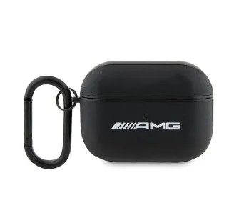 Etui na słuchawki AMG Leather White Logo do Apple AirPods Pro 2 Czarny