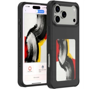 Etui 4smarts E-Ink z wyświetlaczem NFC Qi2 do iPhone 17 Pro Max Czarny