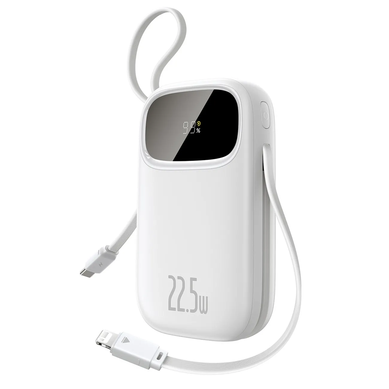Powerbank Baseus EnerFill FC31 QPow3 20000mAh 22,5W z dwoma wbudowanymi kablami Biały