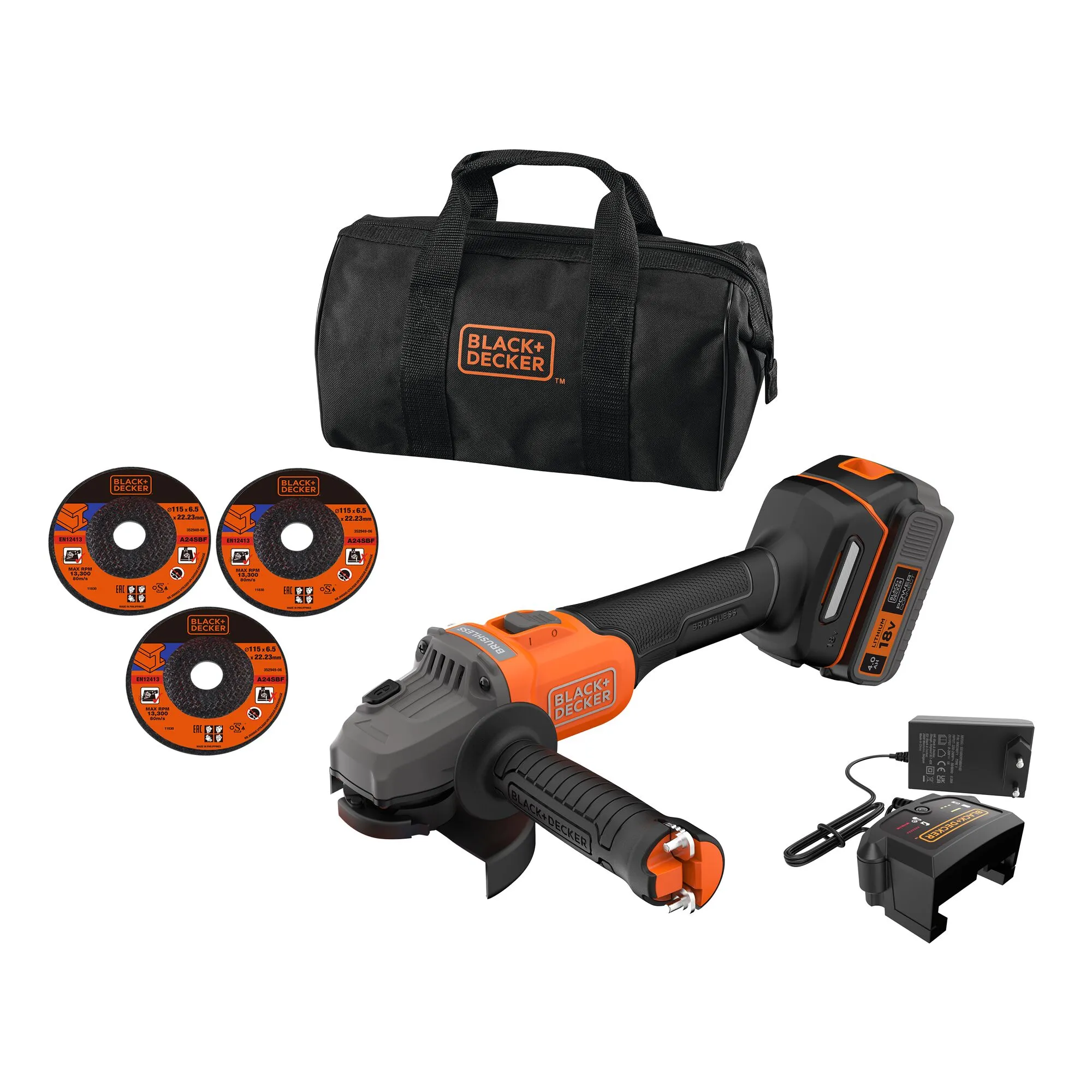 Szlifierka kątowa Black&Decker BCG6L8F1S-QW