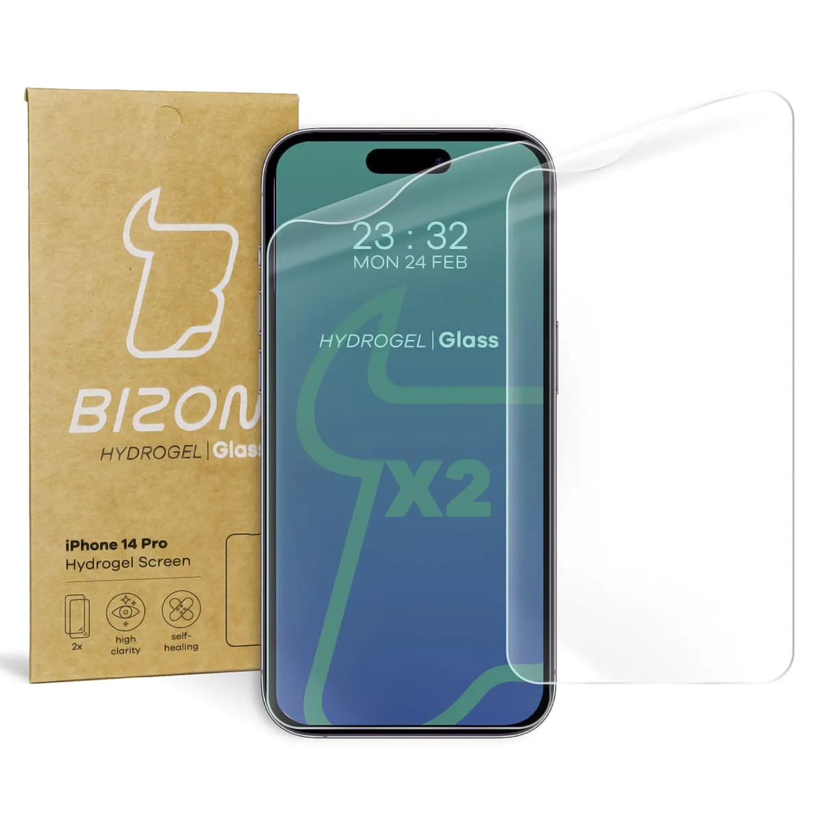 Folia hydrożelowa Bizon na ekran Film Hydrogel Front Duo do iPhone 14 Pro 2 sztuki