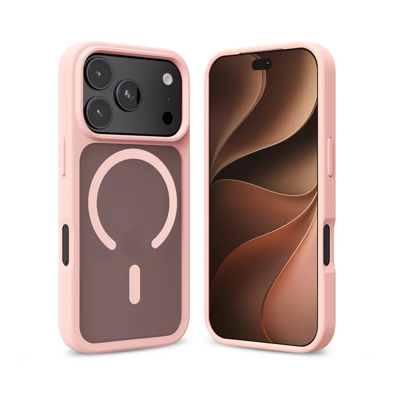 Etui Crong Hybrid Matte Magnetic MagSafe do iPhone 18 Pro Max / 17 Pro Max Różowy