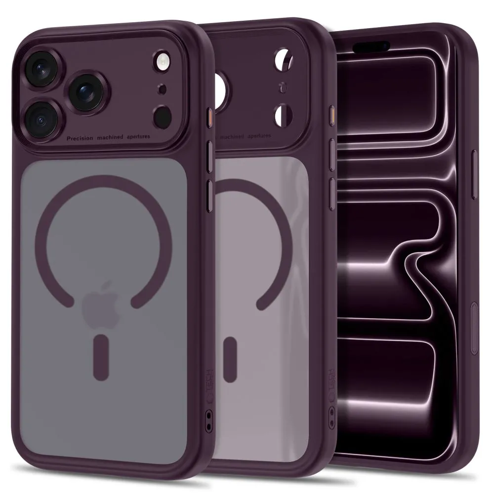 Etui Tech-Protect MagPeak Magsafe CC do iPhone 18 Pro Max / 17 Pro Max Matowe Burgundy