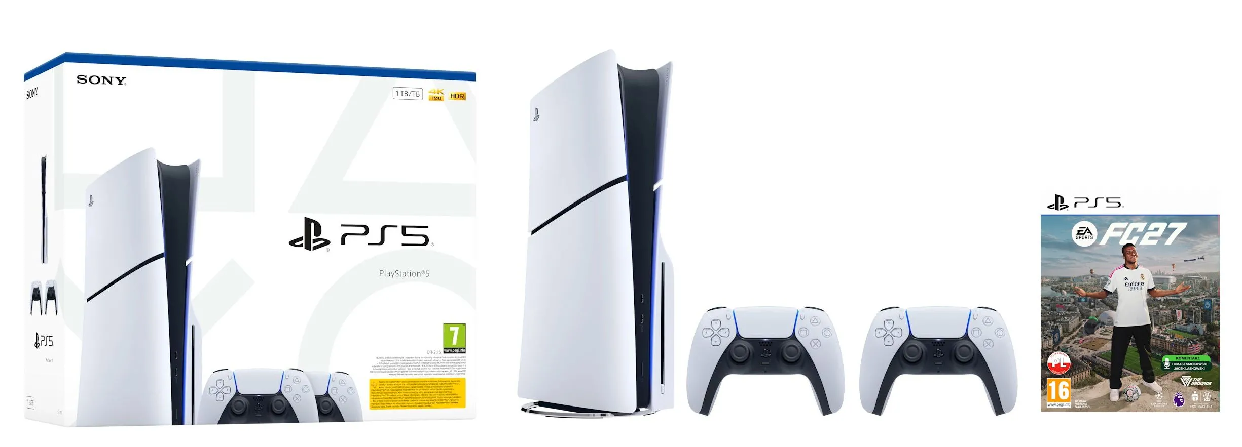 Konsola Sony PlayStation 5 Slim E Chassis (PS5) 1TB z napędem Dodatkowy Pad Bundle + EA SPORTS FC 27