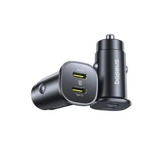 Ładowarka samochodowa Baseus GoTrip 2x USB-C 30W Czarny