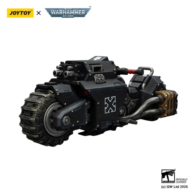 Figurka Joy Toy Warhammer 40k Raven Guard Raider-pattern Combat Bike with Twin-Linked Bolt Rifles Vehicle