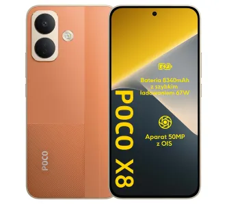 Smartfon POCO X8 8/256GB Funkcje AI 6,83" 120Hz 50Mpix Pomarańczowy