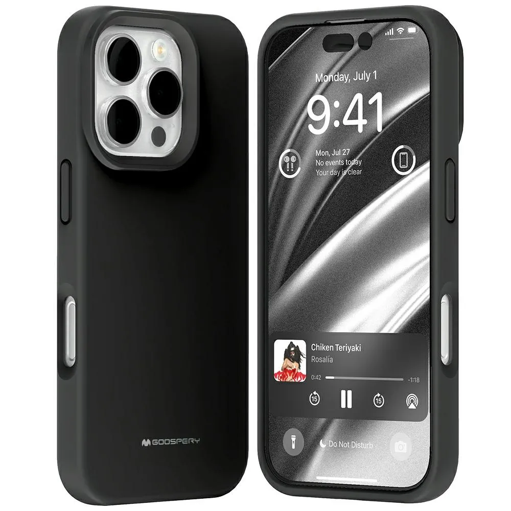 Etui Mercury Pure Magsafe Silicone do iPhone 16 Pro Czarny