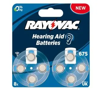 Baterie Rayovac do aparatu słuchowego typ 675 8szt.