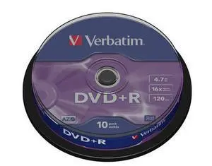 Płyta Verbatim DVD+R Matt Silver Cake Box 10szt.