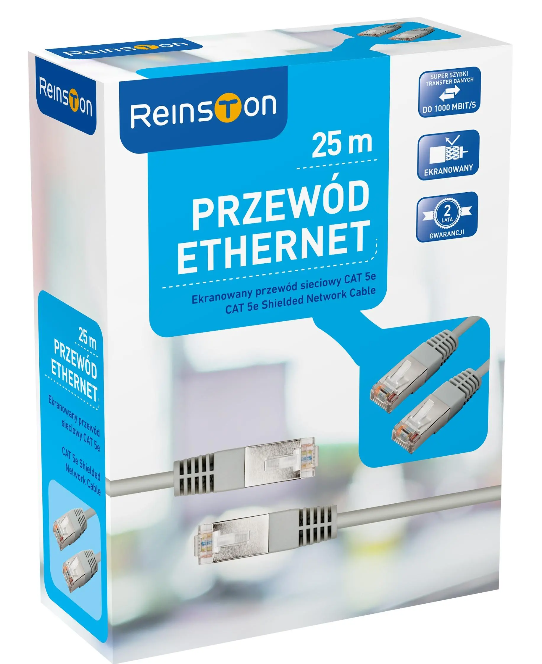 Kabel sieciowy Reinston EKK22 25m Srebrno-szary