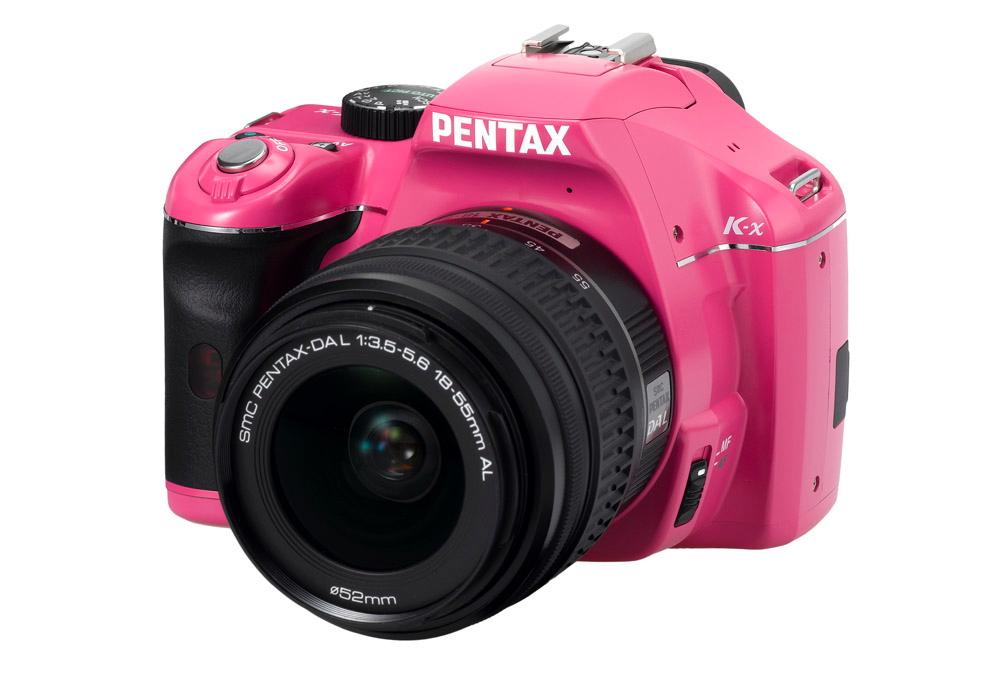Lustrzanka Pentax K-x + DAL 18-55 mm (różowy)