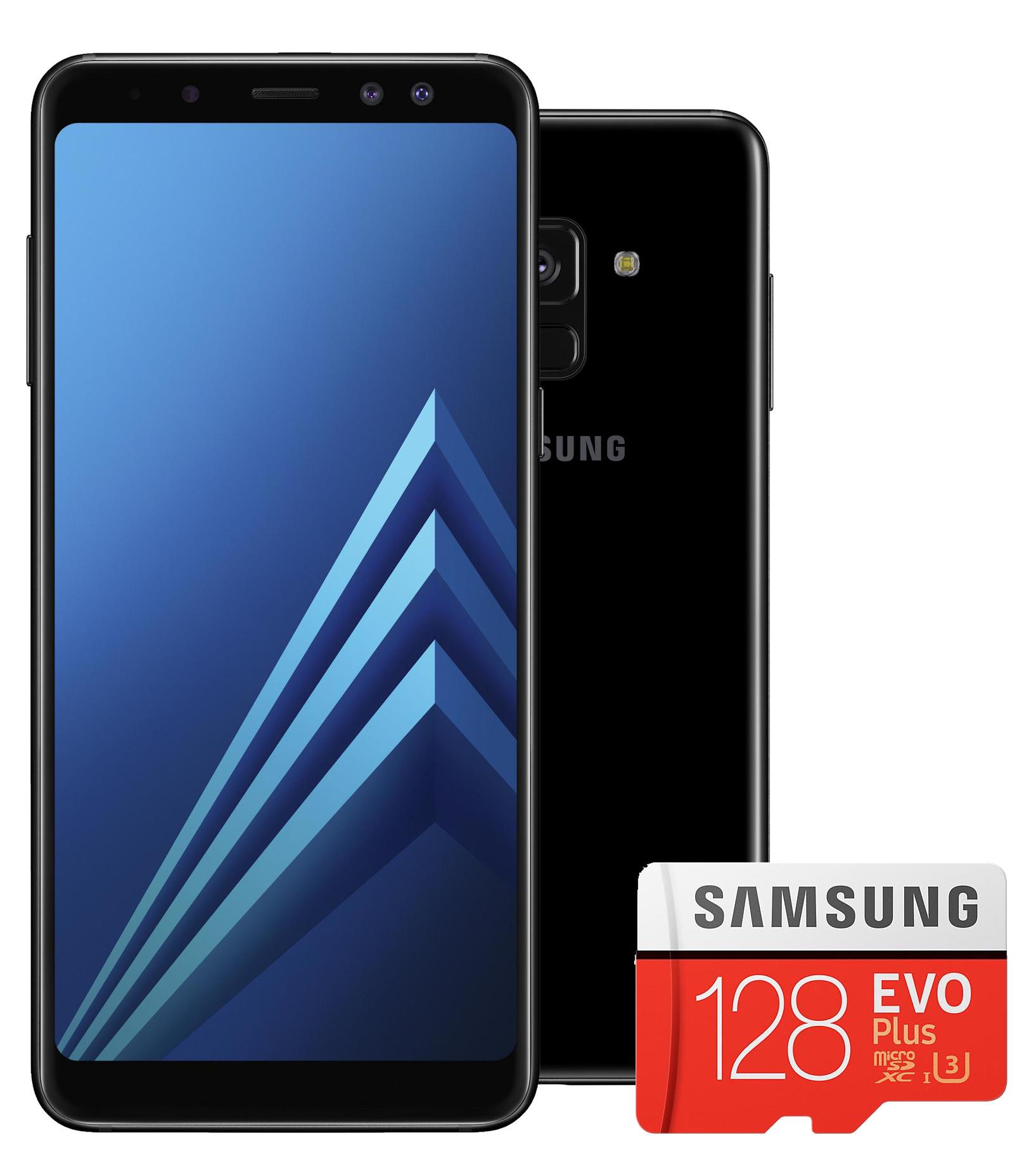 Smartfon Samsung Galaxy A8 (2018) czarny + karta pamięci microSDXC