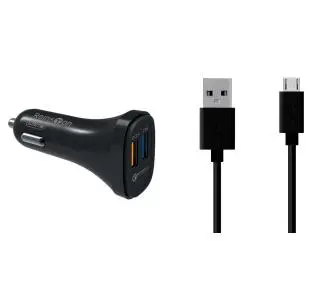 Ładowarka samochodowa Reinston ELSA07 kabel microUSB Czarny