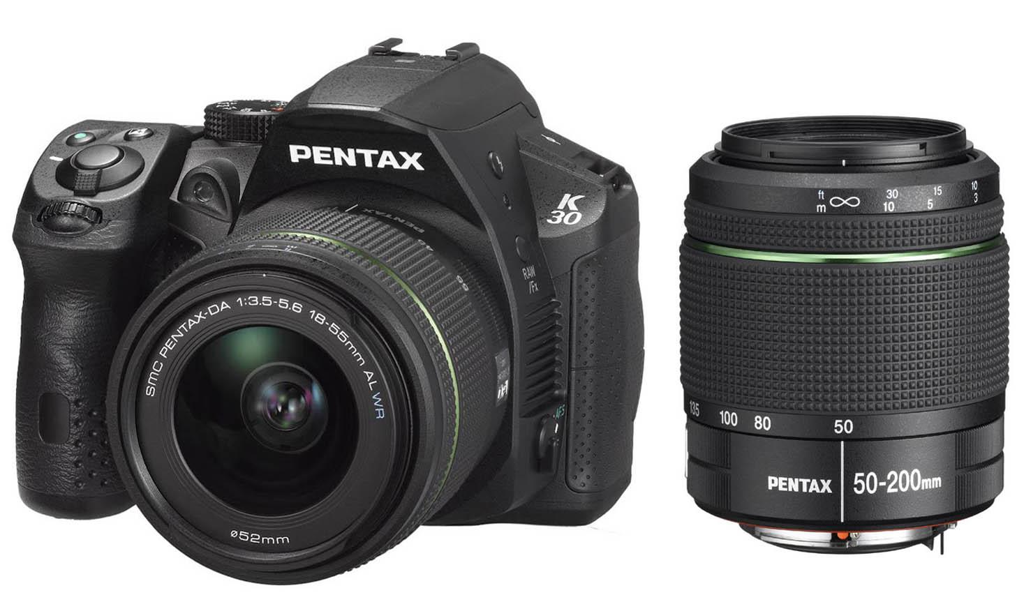 Lustrzanka Pentax K-30 + 18-55 mm WR + 50-200 mm WR (czarny)