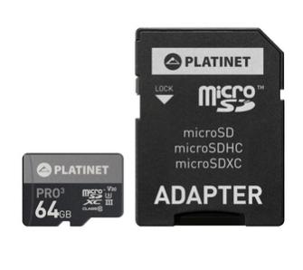 Karta pamięci Platinet Platinet microSDXC Class 10 64GB + adapter