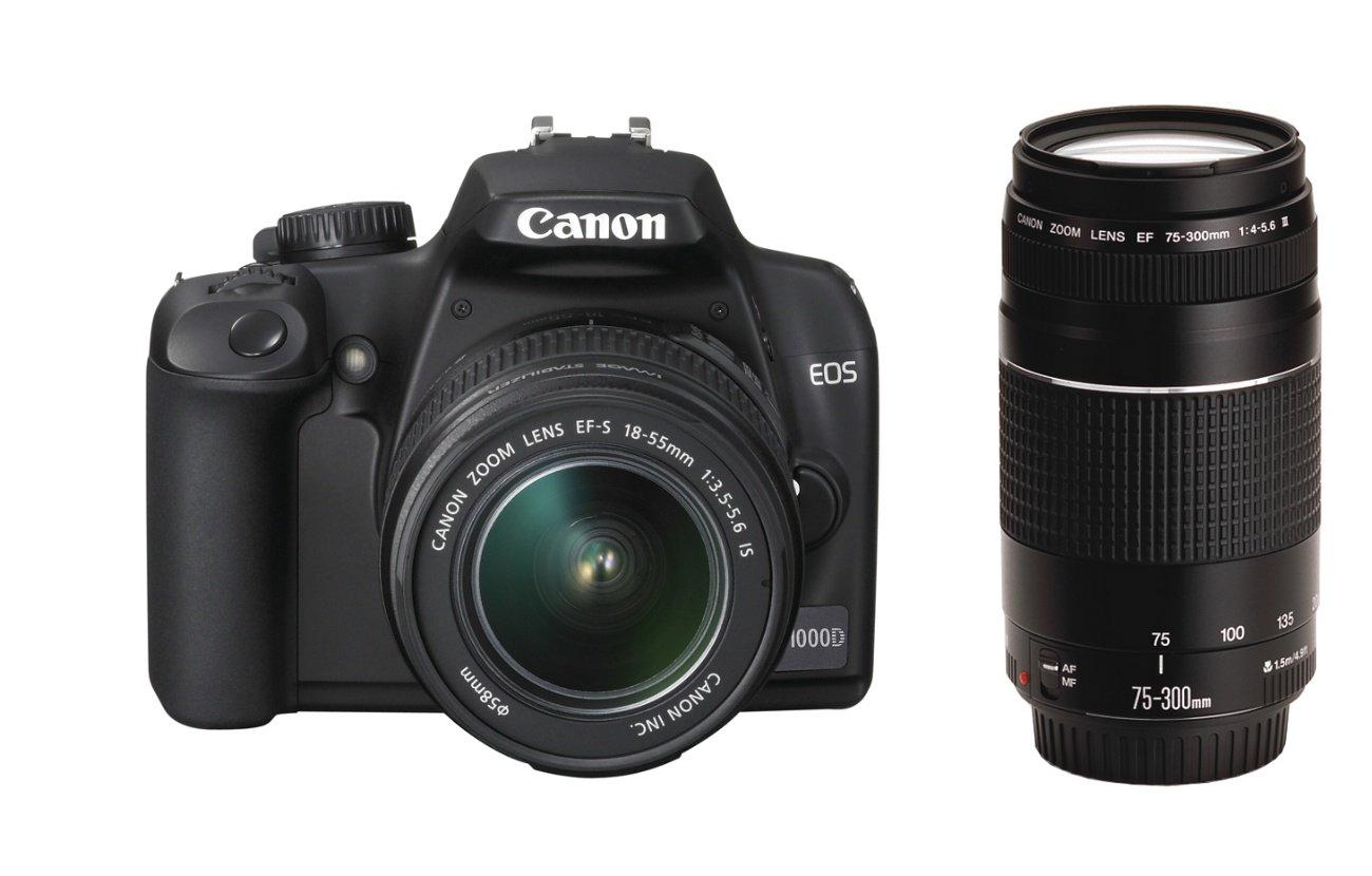 Lustrzanka Canon EOS 1000D + 18 - 55 mm II + 75 - 300 mm