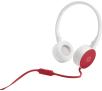 Słuchawki przewodowe z mikrofonem HP H2800 - biało-czerwone