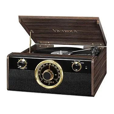 Gramofon Victrola VTA-240-MA Półautomatyczny Napęd paskowy Przedwzmacniacz Bluetooth Brązowy