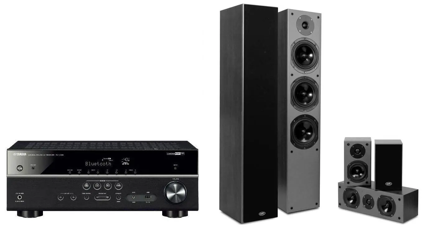 Zestaw kina Yamaha MusicCast RX-V485 Czarny, Prism Audio Falcon HT500 Czarny