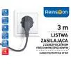 Listwa Reinston ALZ010 6 gniazd 3m Czarny