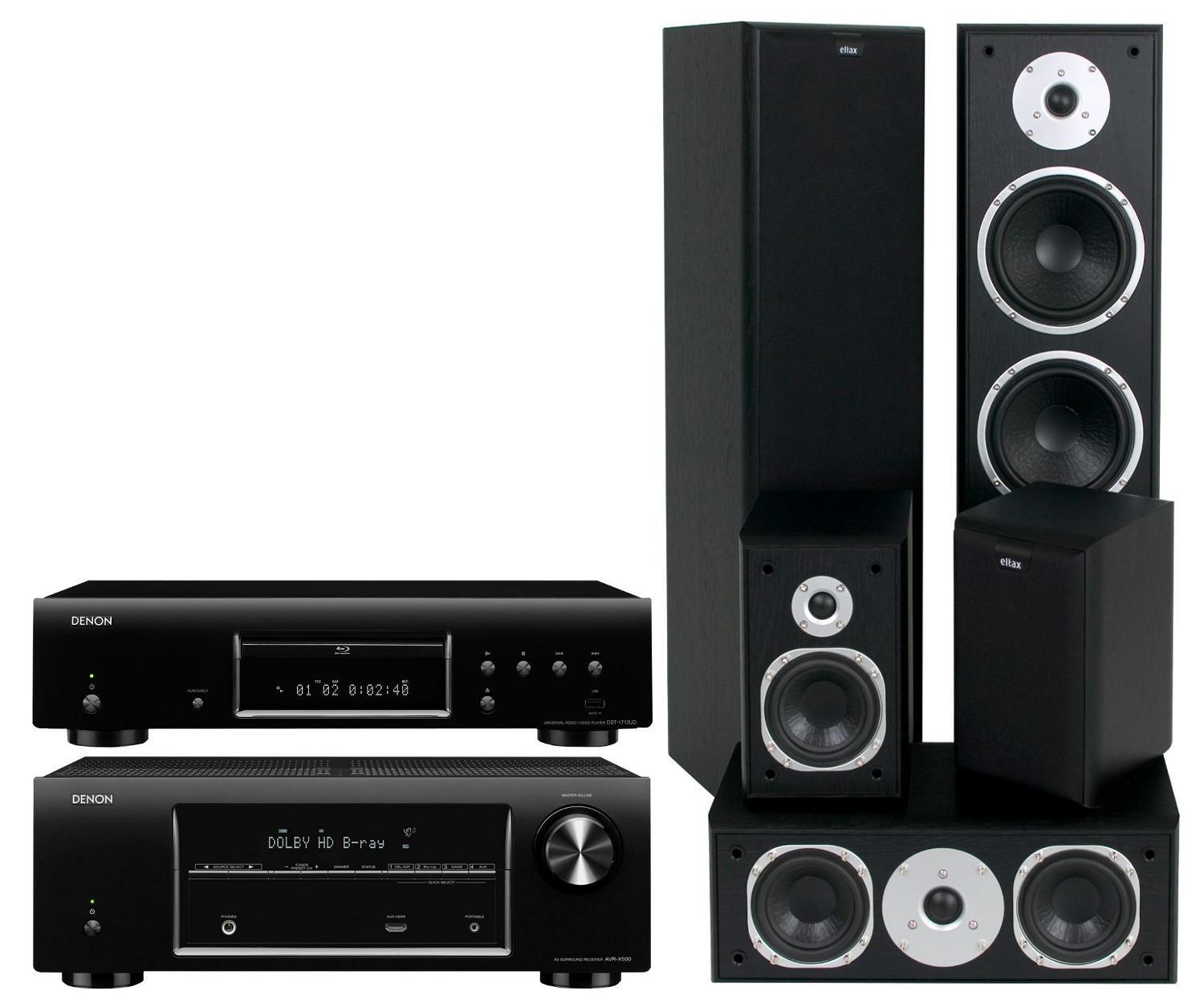 Zestaw kina Denon DBT-1713UD, AVR-X500, Eltax Universe 5.0 (czarny)