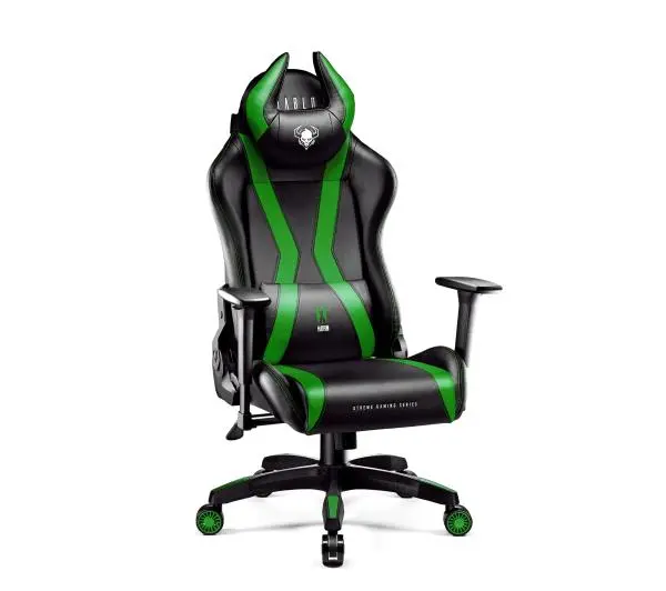 Diablo Chairs X-Horn 2.0 Normal Size Gamingowy do 160kg Skóra ECO Czarno-zielony - Kup na Raty - RRSO 0%