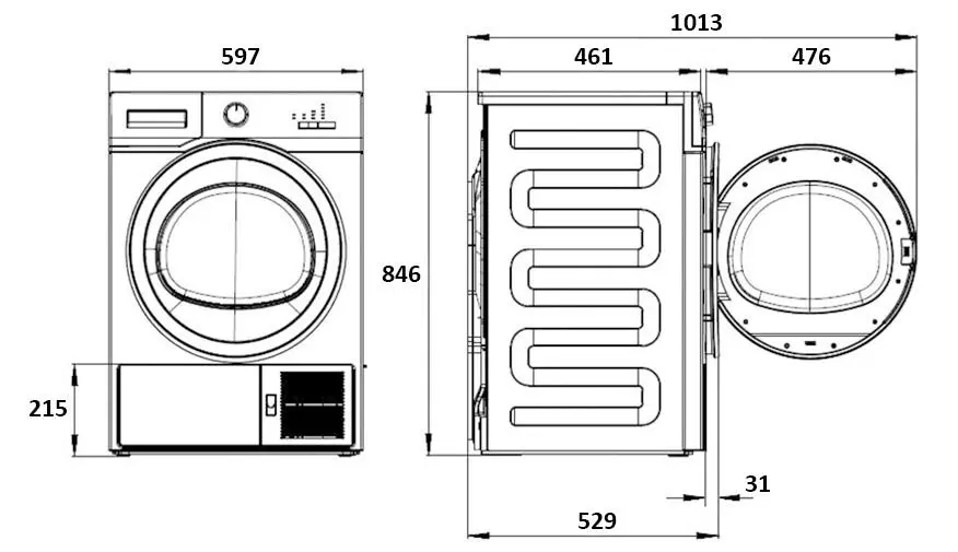 Suszarka Beko EDF7434GXA Slim 46cm 7kg